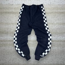 Finish Line SFI Motorcycle Racing Pants Jet Black White Checkered Relaxed Fit M