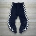 Finish Line SFI Motorcycle Racing Pants Jet Black White Checkered Relaxed Fit M