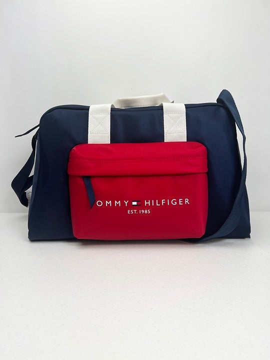 Tommy Hilfiger Duffle Bag 3 Tones: Blue, Red, White, Carry On Model# 69J8128 410