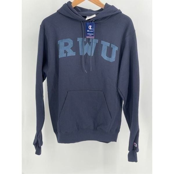 Champion Roger Williams University Hooded Sweatshirt Men Small Navy Blue New