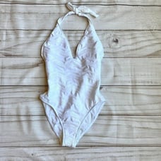 La Blanca White Halter Neck One Piece Swimsuit Size 6 NWOT
