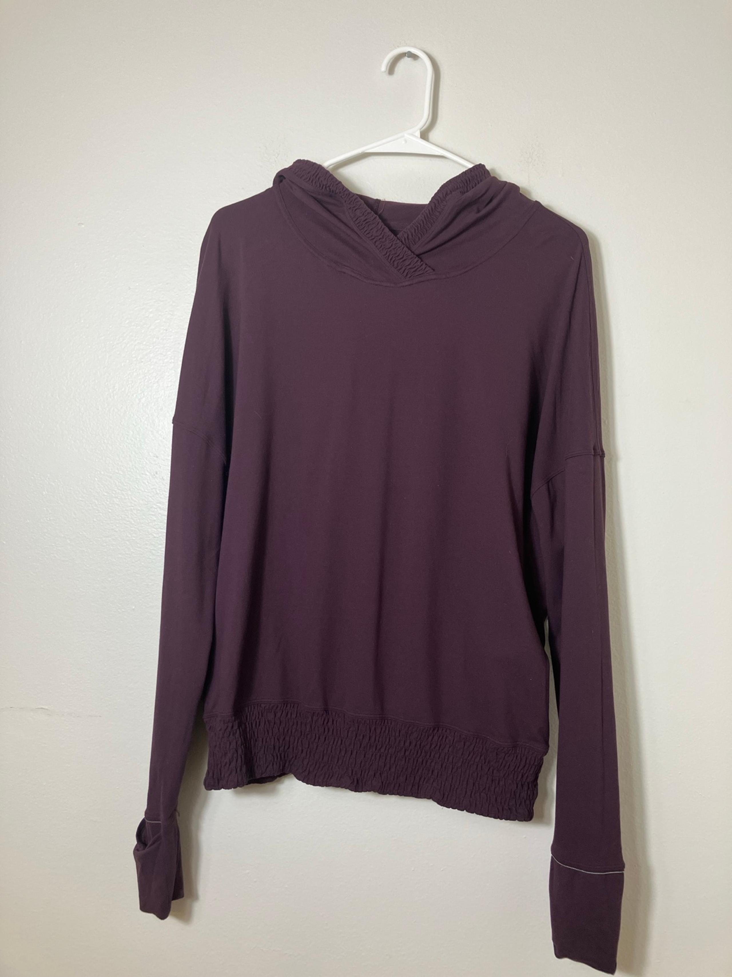 Lululemon Lead The Pack Pullover Purple Hoodie With Thumbholes Sz 8 Athletic