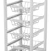 Solid Wood Frame Utility Cart with 4 Wire Fruit Baskets and Drawer, White