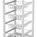 Solid Wood Frame Utility Cart with 4 Wire Fruit Baskets and Drawer, White