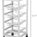 Solid Wood Frame Utility Cart with 4 Wire Fruit Baskets and Drawer, White