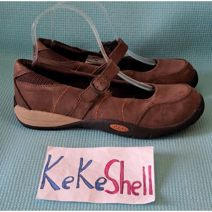 Cabelas Mary Jane Brown Leather Comfort Womens Size 6