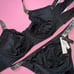 Victoria's Secret UNLINED 36C/36B BIKINI L BOTTOM shine strap BLACK SILVER