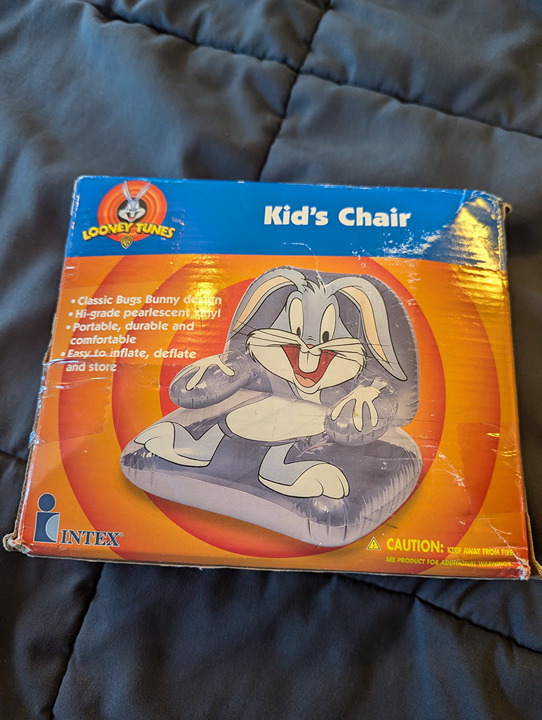 Vintage Looney Tunes Kid's Chair Bugs Bunny Blow Up
