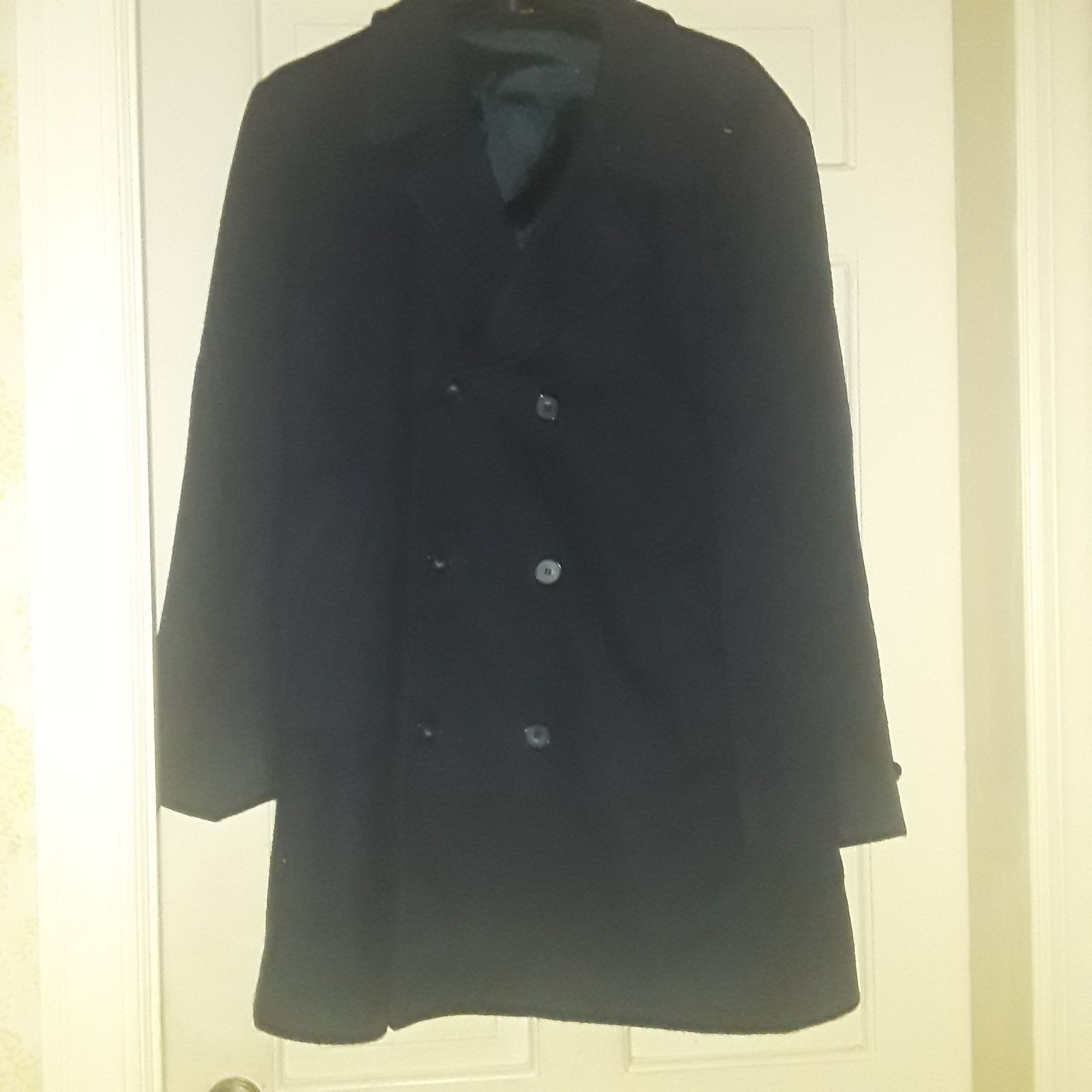 Men's Winter Black Wool Coat Size 42