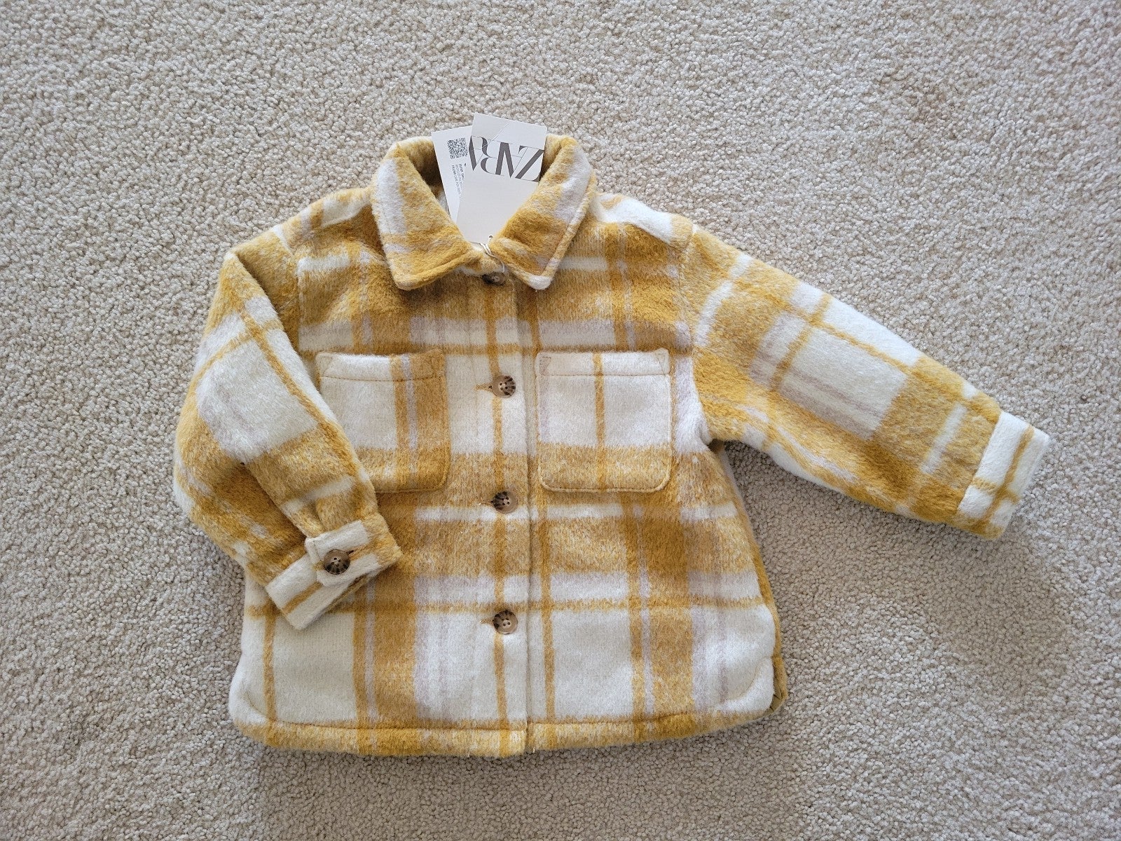 Zara kids girls boys PLAID OVERSHIRT JACKET. Size 2-3t