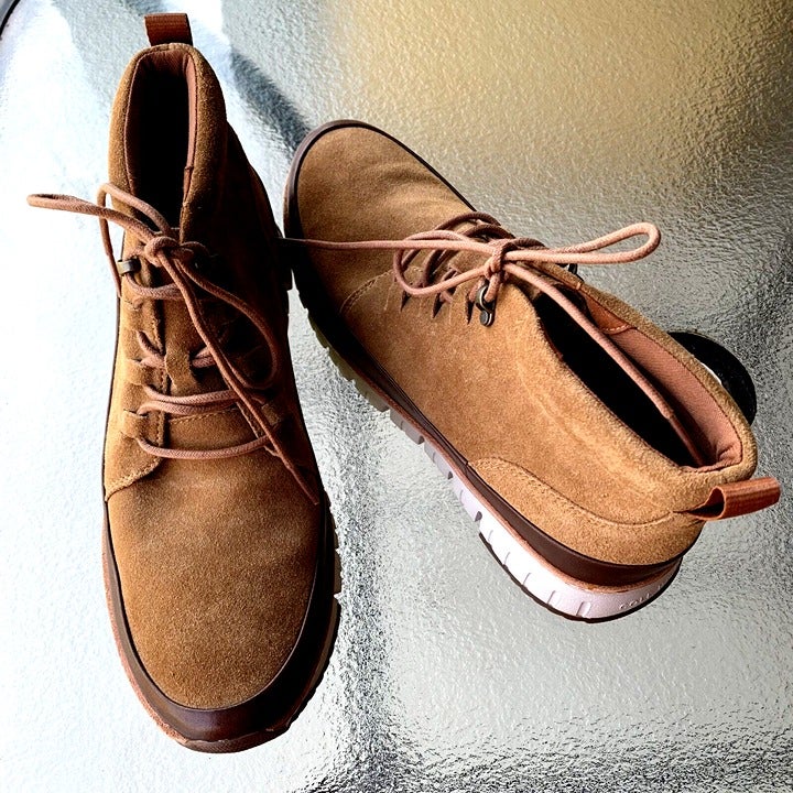 New Cole Haan Grand OS beige suede lace up ankle boots US size 9.5M