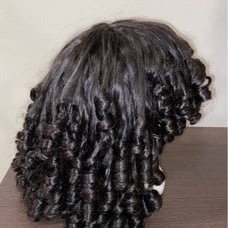 Curly human hair Wig with frontal bangs