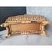 Vintage Bamboo Woven Footed Handled Basket