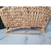 Vintage Bamboo Woven Footed Handled Basket