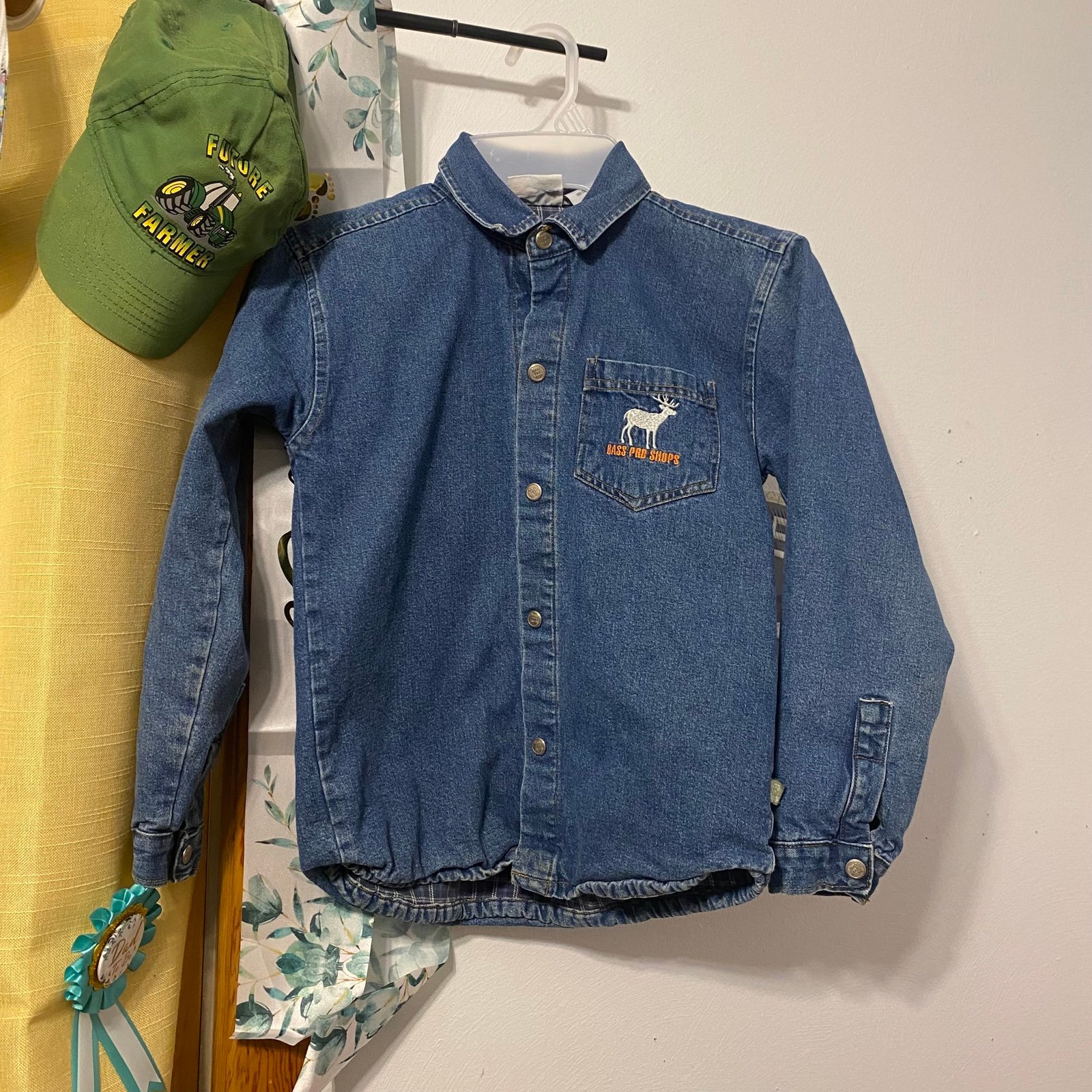 Bass Pro Shop Denim Flannel Jacket “Buck” • Sz 7 (Boys)