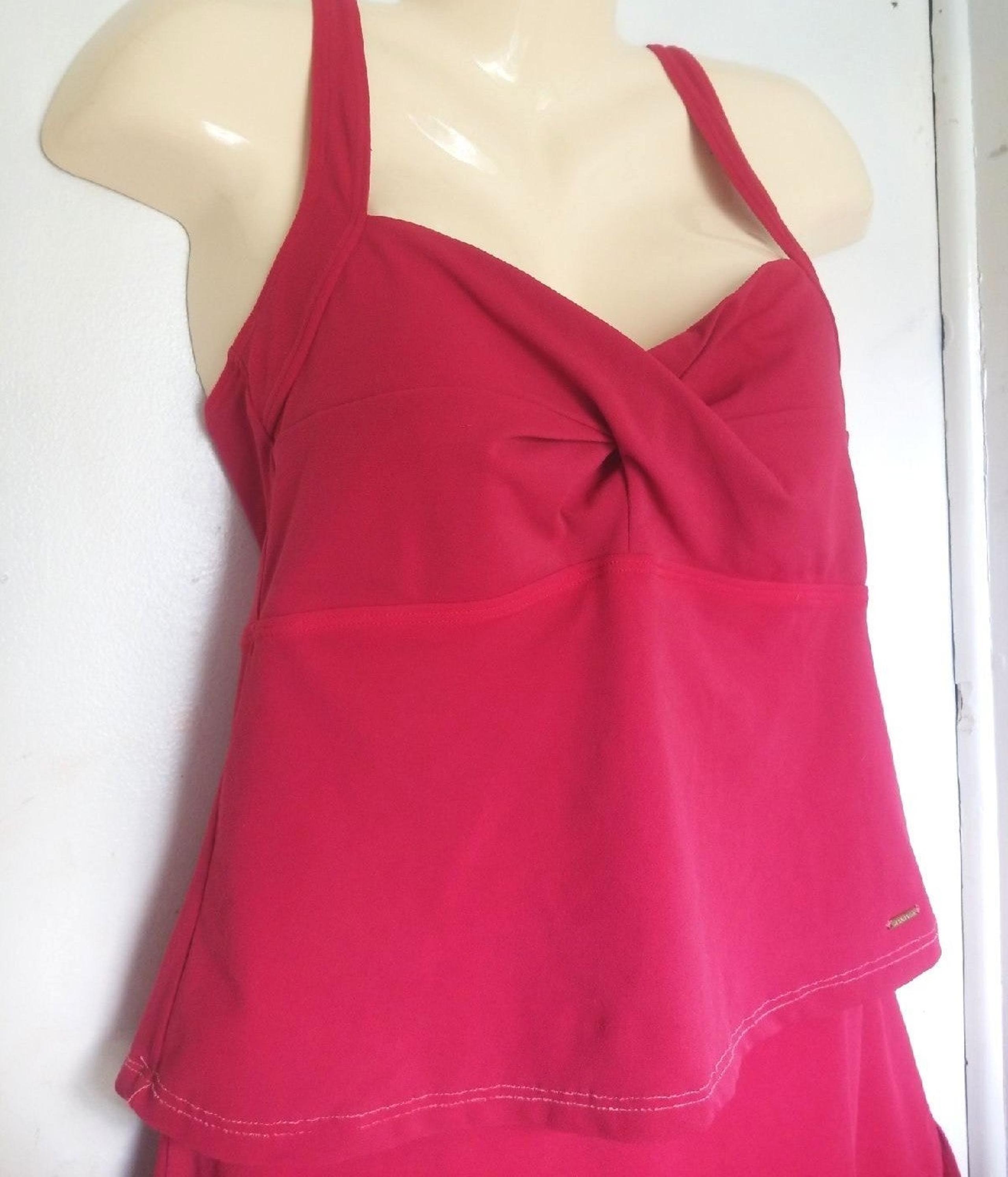 LIZ M/ L Red Padded Tankini Bikini Set