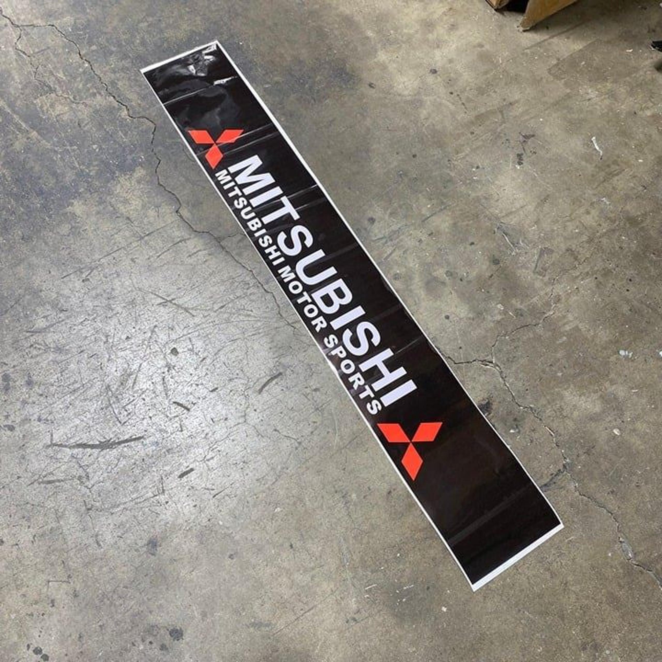 Windshield Black Mitsubishi Banner Front Window Decal Sticker Universal Fitmen
