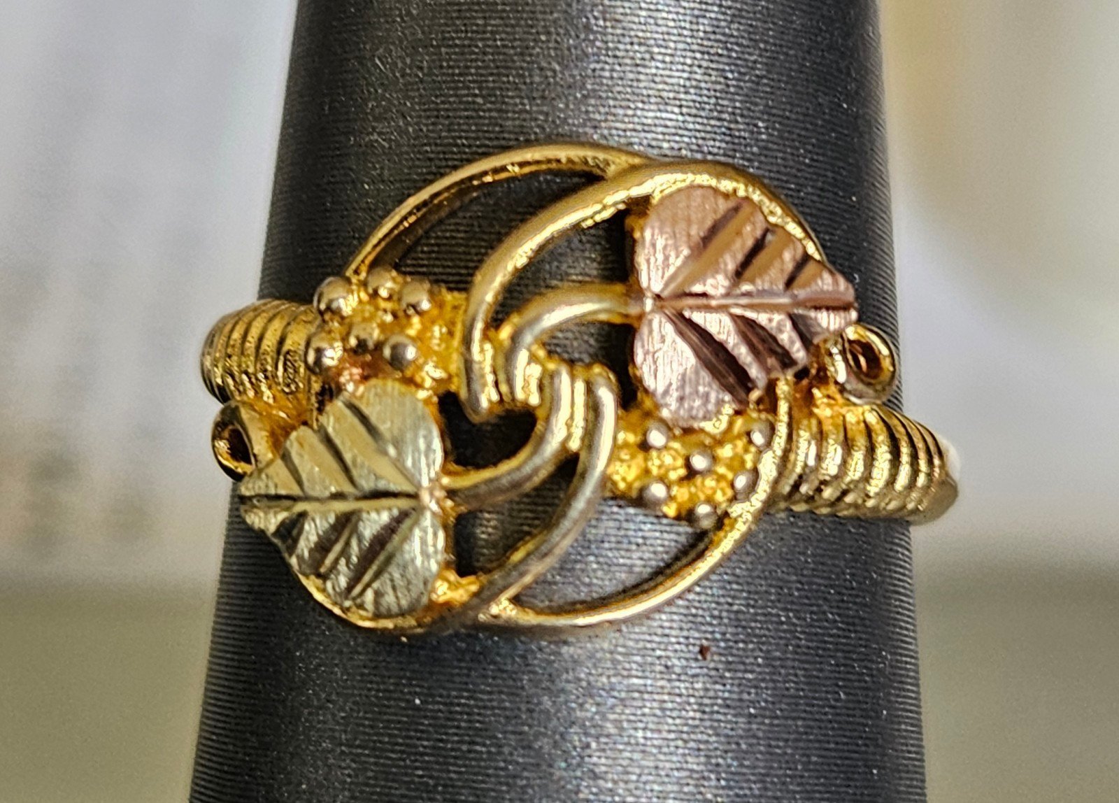 Coleman Co Tri Color Black Hills Gold Ring 10kt