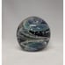 NEW Dark Nebula 3 Orb Blue Nebula of Dichroic Glass and Encased Bubbles Signed