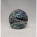 NEW Dark Nebula 3 Orb Blue Nebula of Dichroic Glass and Encased Bubbles Signed
