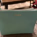 NEW Tiffany blue Lamer makeup bag with zipper on top for closure and gold print
