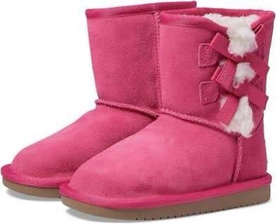 Koolaburra by UGG Victoria Short Boots children’s Sz 3 Pink Bow Logo Lined