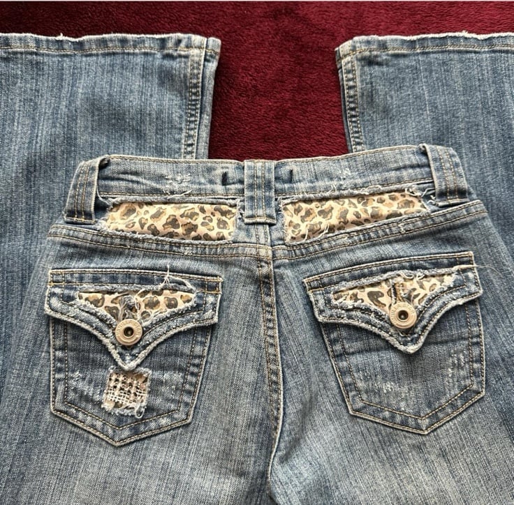 Cheetah print flared jeans