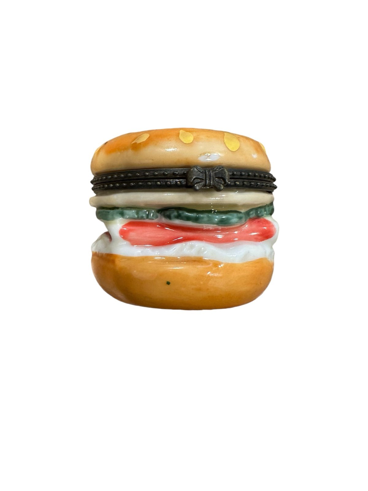 Bagel Lox and Cream Cheese Sandwich Porcelain Hinged Box