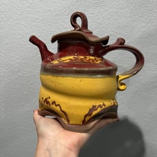 Handmade one of a kind stoneware pottery pitcher and teapot