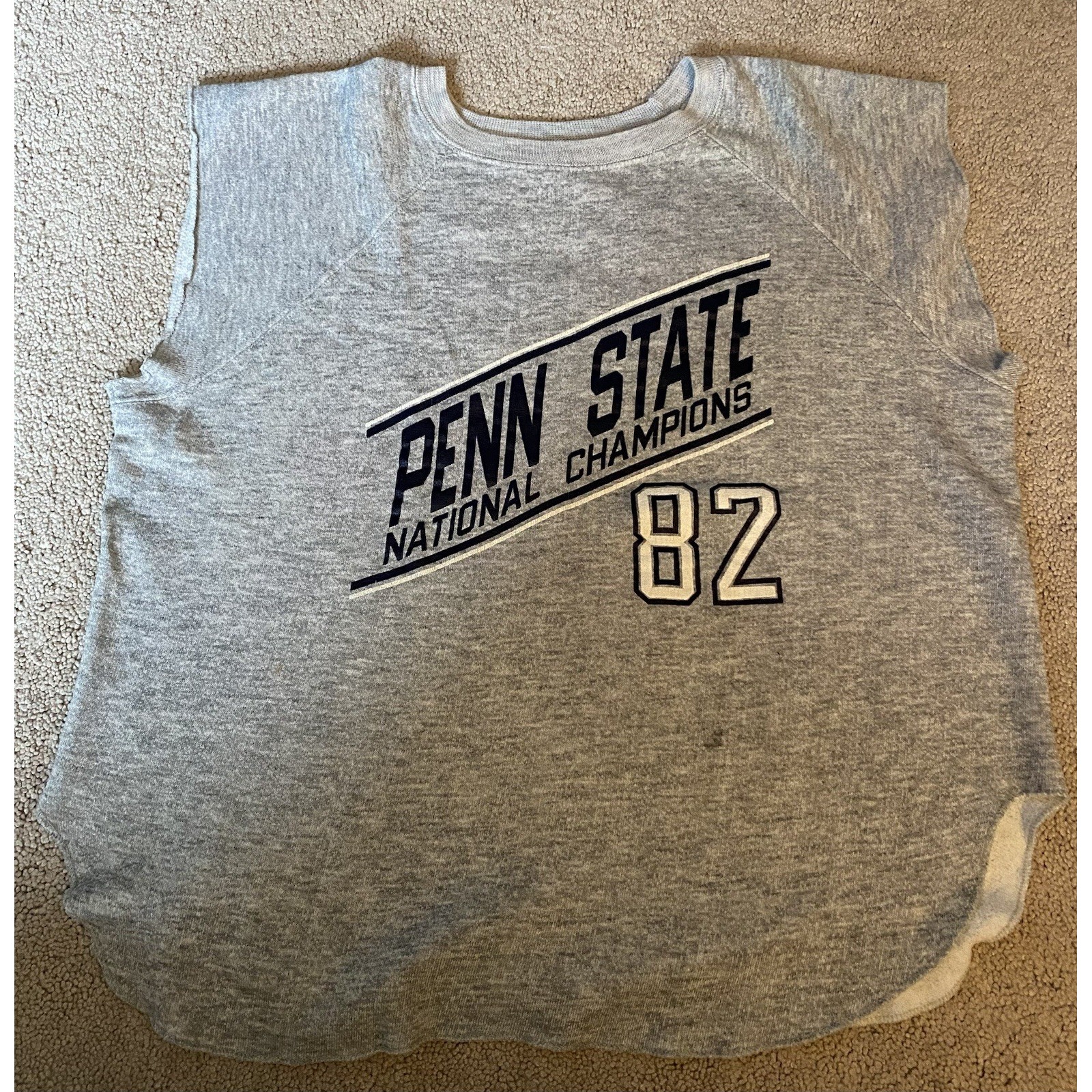 Vintage Champions Women Cut Off Penn State '82 Sweatshirt.