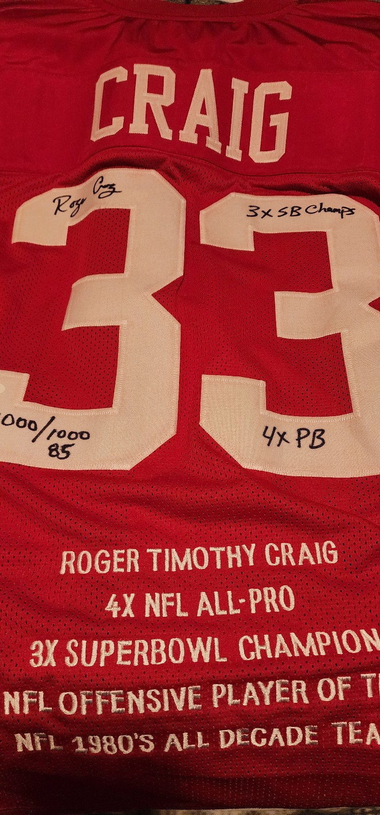 49ers Roger Craig signed #33 Jersey PSA.