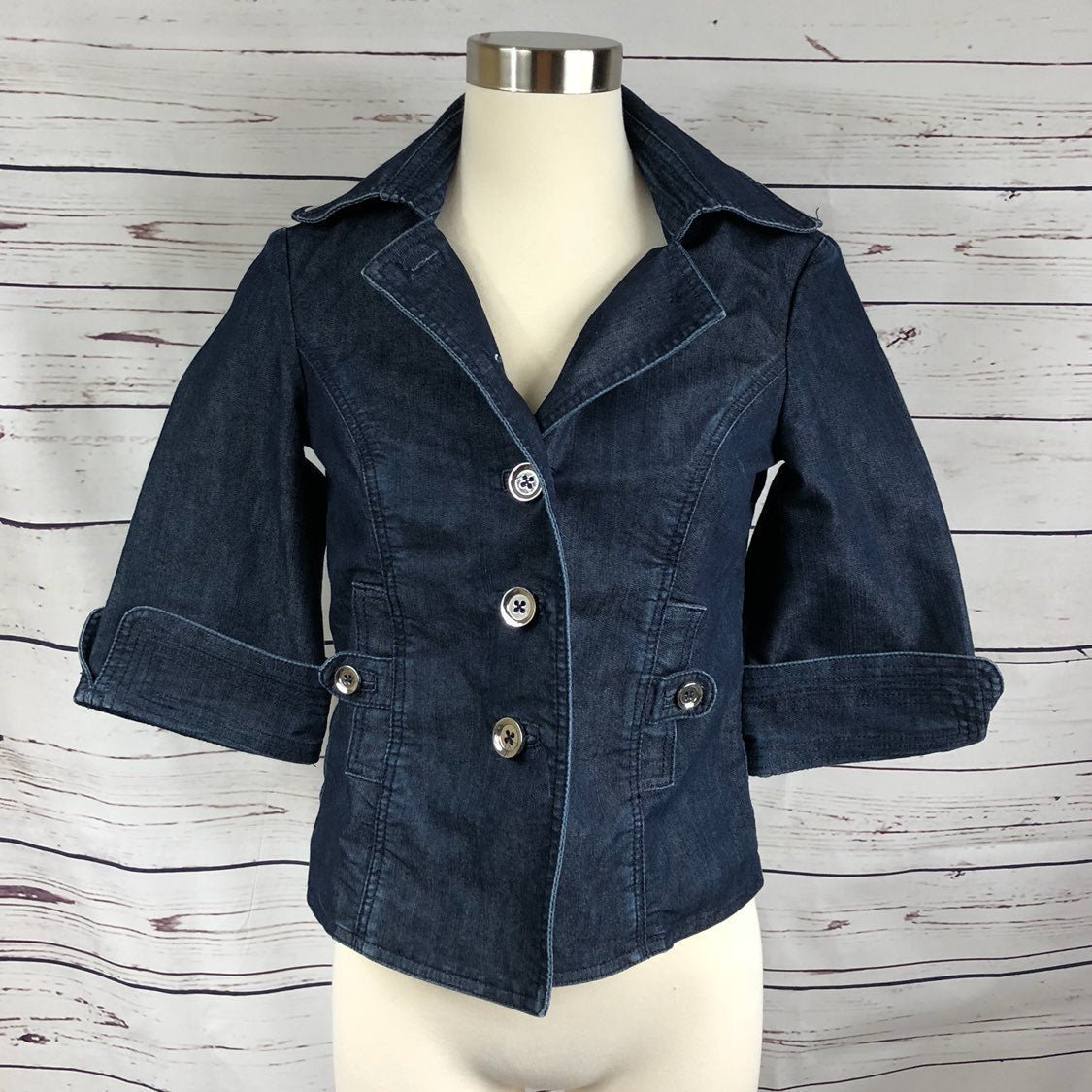 WHBM Dark Wash Denim Jacket