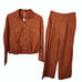 NWT Free People Yasmin Open Back Button Up Cropped Pant Set Size 0