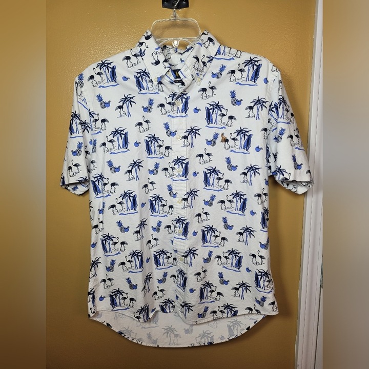 Polo Ralph Lauren Printed Oxford Classic Fit Novelty Print Nautical Flamingos