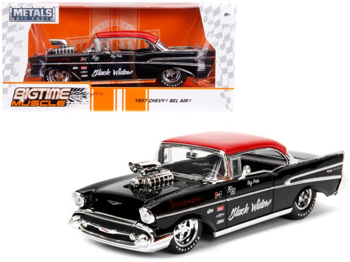 1957 Chevrolet Bel Air Black with Red Top Pete's Auto Body: Black Widow