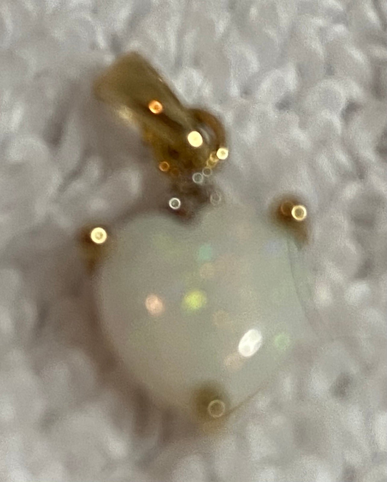 Vintage Heart Shaped Fire Opal in 14K Gold with Diamond from Mexico Stamped