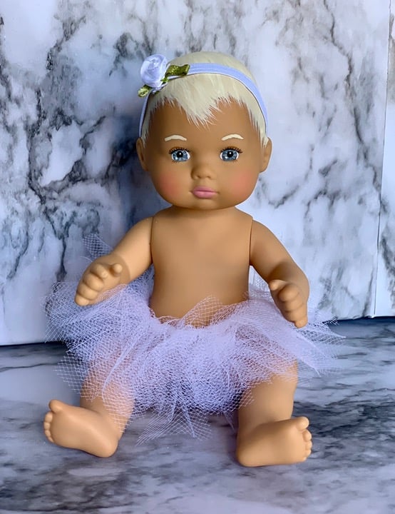 OOAK Custom Repainted American Girl Caring For Baby Doll, 8 inch mini, Marley