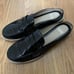 Johnston and Murphy Black patent leather slip on loafers size US 7.5