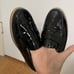 Johnston and Murphy Black patent leather slip on loafers size US 7.5