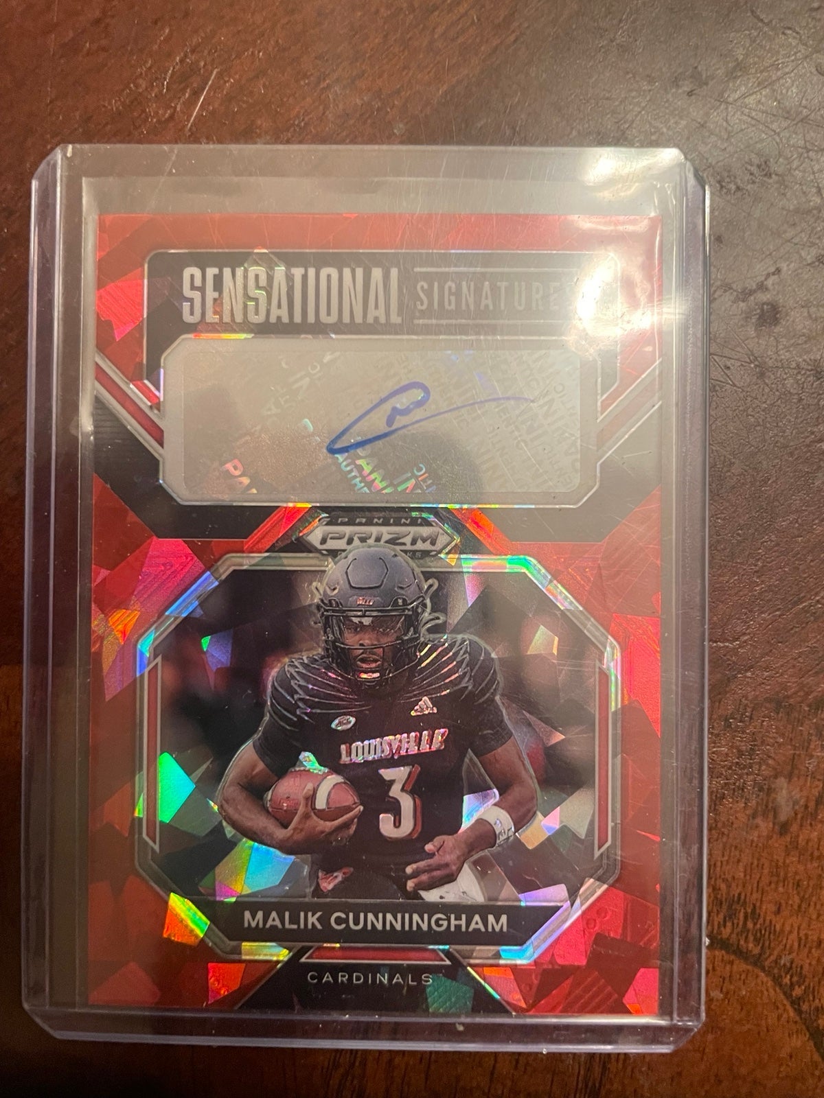 Prizm Malik Cunningham autographed cracked ice sensational signatures RC
