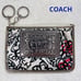 COACH Card Case White x Silver x Floral Pattern