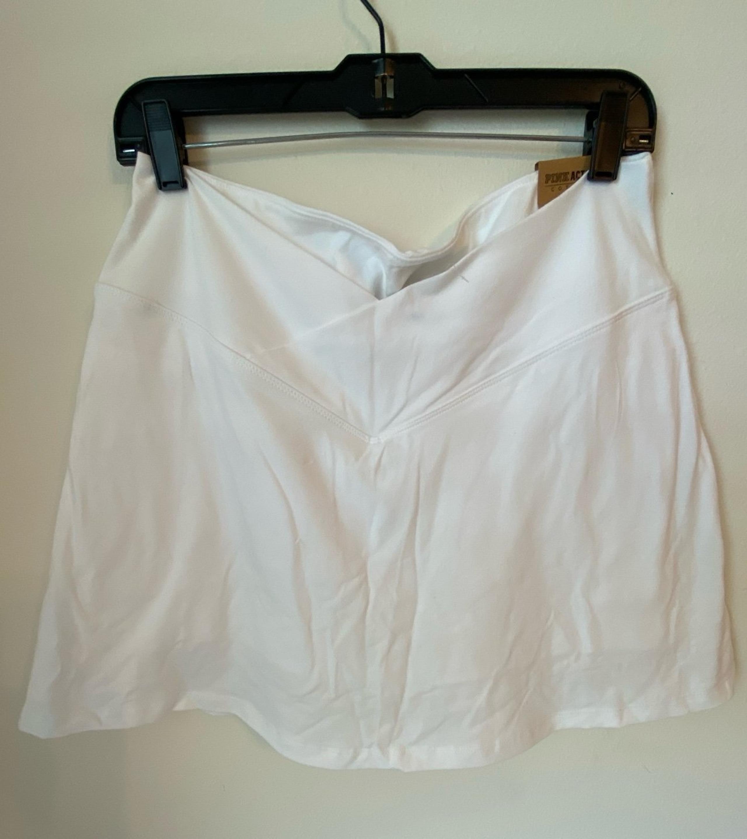 Victorias Secret PINK White Athletic Sport Tennis Skort Skirt with Shorts Sz XL