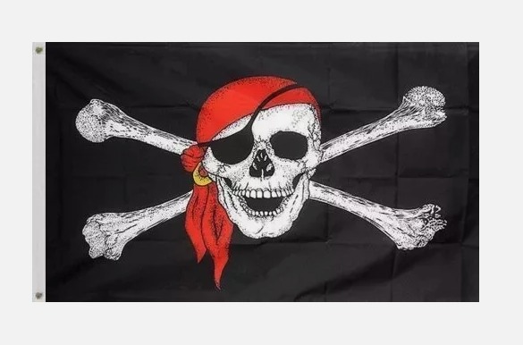 5' x 8', 5 x 8 Foot Large Super Polyester Flag Jolly Roger Pirate Surrender 100D