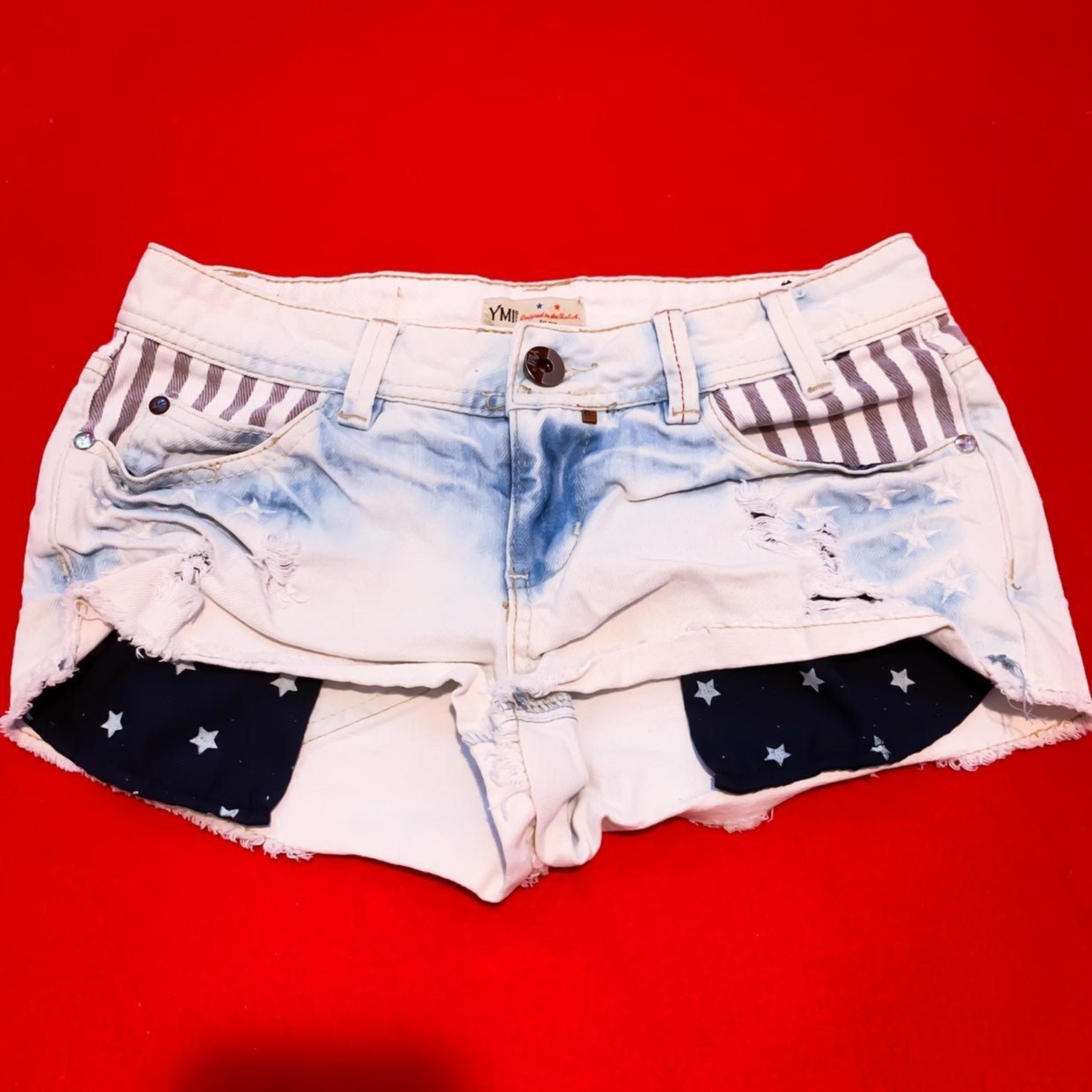 White Denim Jean Short Shorts by YMI