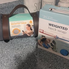 Bella Russo weighted neck wrap and weighted throw