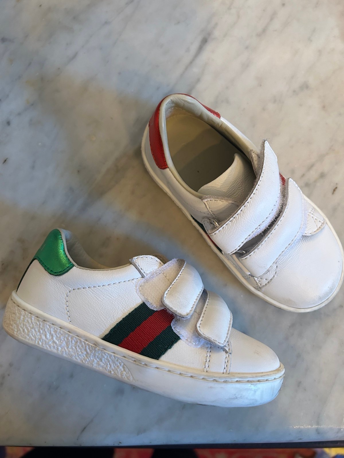 Gucci toddler shoes size 22. Light wear thick tread in tact