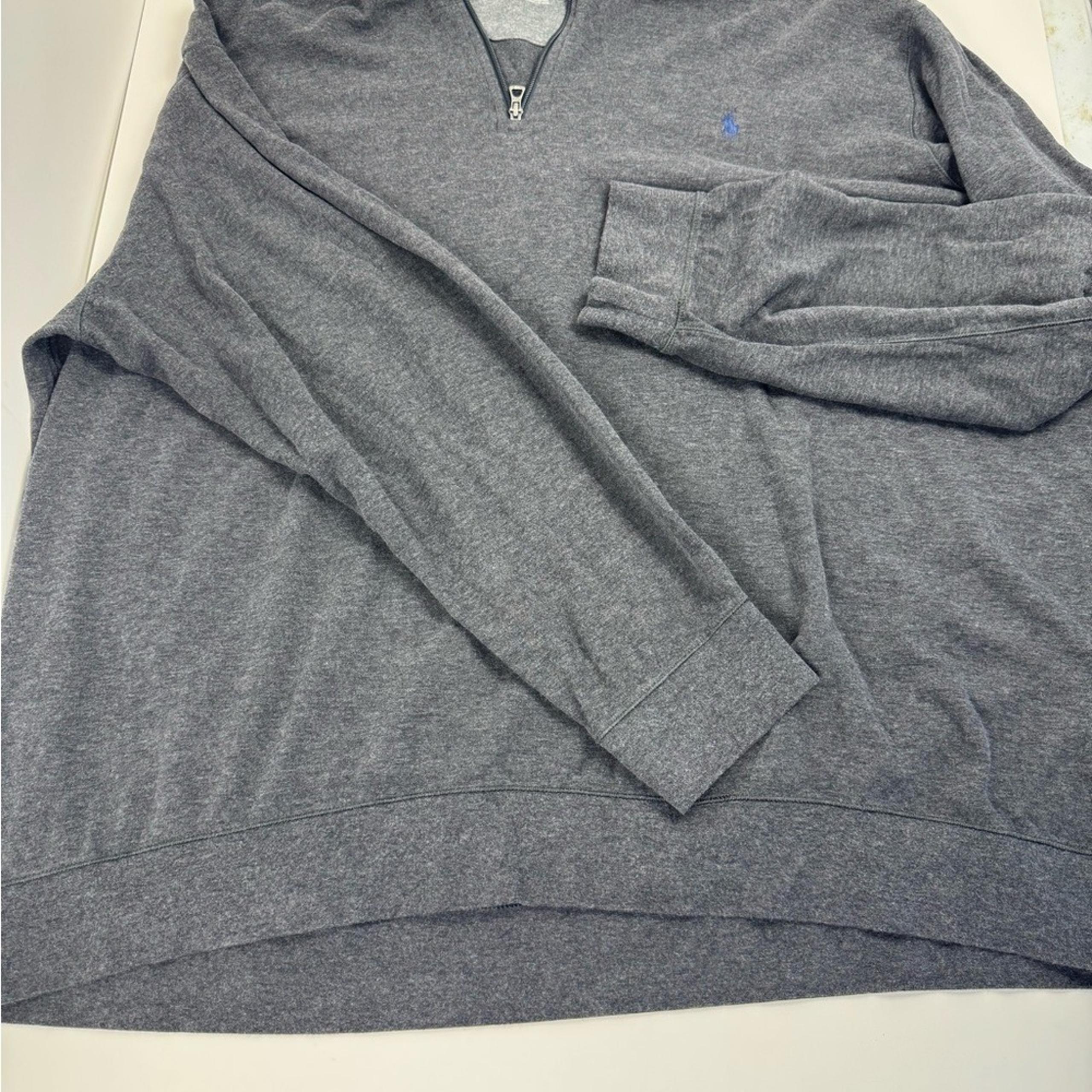 Ralph Lauren Polo Sweater Men's XXL Gray  Quarter Zip Embroidered Pony