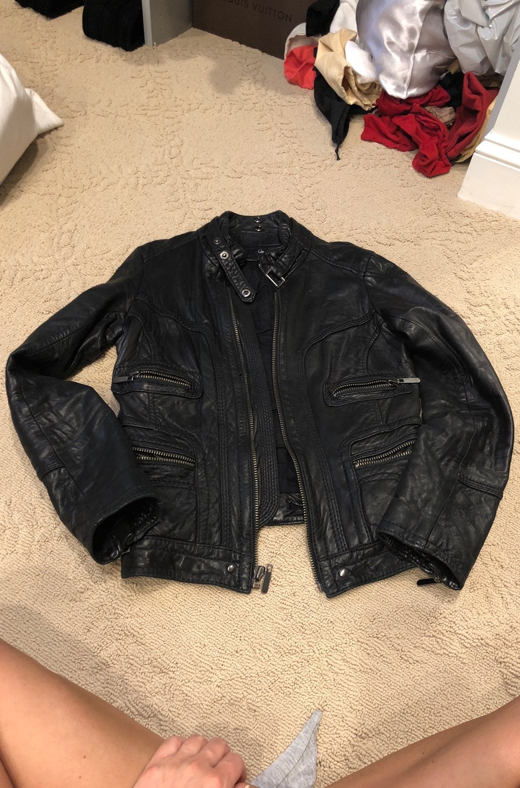 Leather Motorcycle Style Jacket