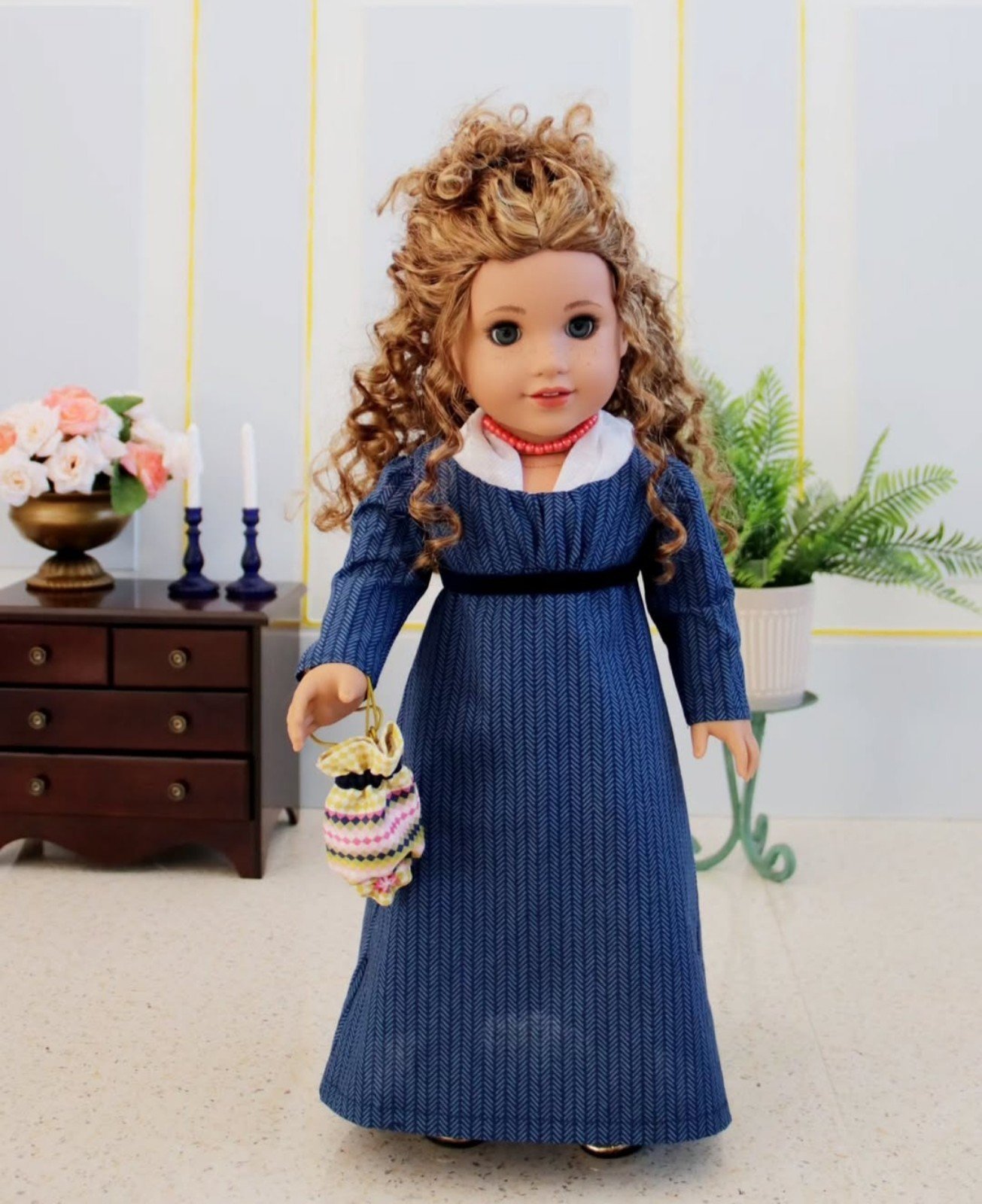 Regency / Bridgerton dress for dolls like American Girl