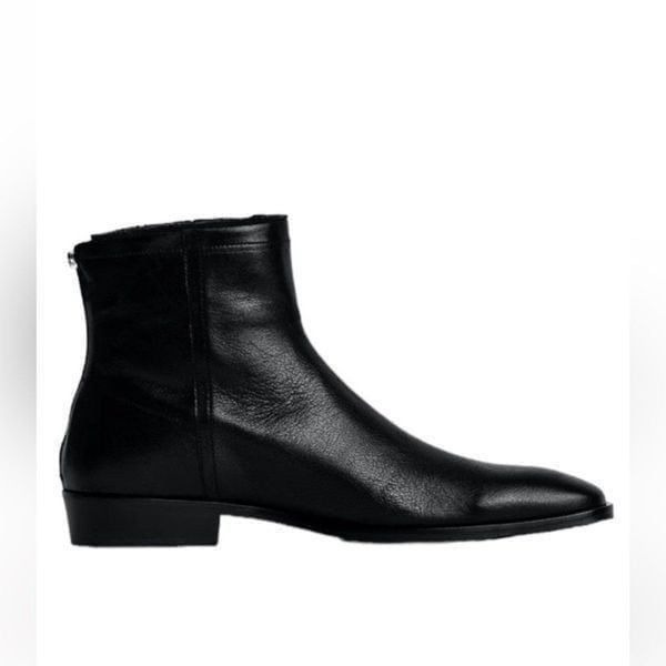 Zadig Voltaire Black Leather Men's Boots(Size 45/12)